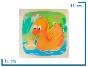 ENCASTRE DE MADERA PATOS CUADRADO CHICO ROMPECABEZAS