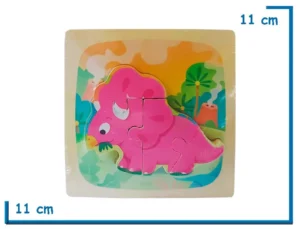ENCASTRE DE MADERA TRICERATOPS CUADRADO CHICO ROMPECABEZAS