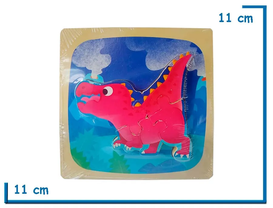 ENCASTRE DE MADERA T-REX CUADRADO CHICO ROMPECABEZAS