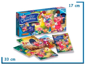 LOS TRES CHANCHITOS 4 PUZZLES Y LIBRO DE CUENTOS