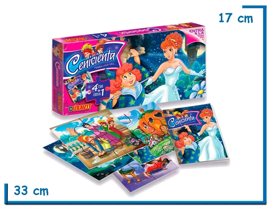 CENICIENTA 4 PUZZLES Y LIBRO DE CUENTOS