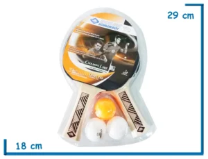 DONIC PALETA PING PONG X2 CON 3 PELOTAS CHAMP LINE LVL 150