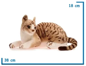 PELUCHE GATO ATIGRADO GRIS ECHADO 38CM
