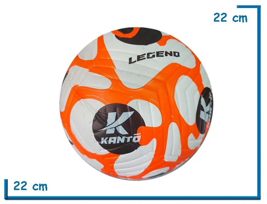 PELOTA DE CUERO N°5 KANTO LEGEND DISEÑO NARANJA CIRCULO NEGRO