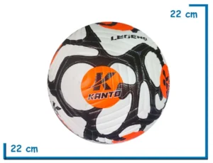 PELOTA DE CUERO N°5 KANTO LEGEND DISEÑO NEGRO CIRCULO NARANJA