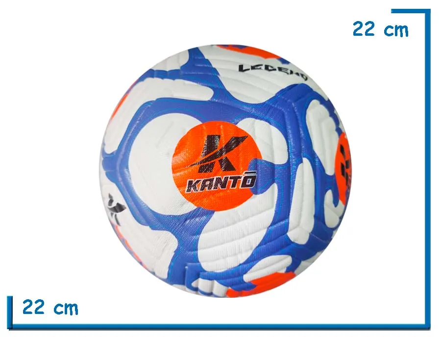 PELOTA DE CUERO N°5 KANTO LEGEND DISEÑO AZUL CIRCULO NARANJA