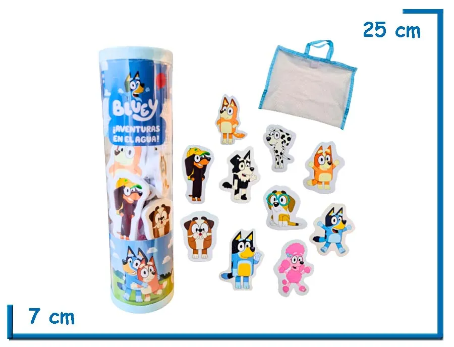 BLUEY AVENTURAS EN EL AGUA FIGURAS GOMA EVA
