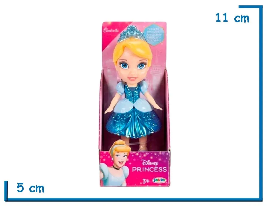 JAKKS CINDERELLA METALIZADA MINI FIGURA POSABLE DISNEY PRINCESAS