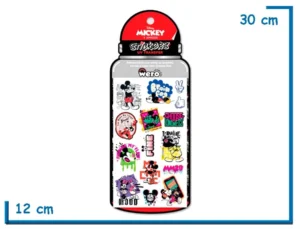 MICKEY MOUSE STICKERS UV TRANSFER RESISTENTES AL AGUA 2 PLANCHAS