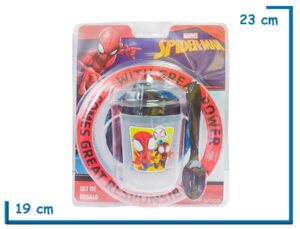 SPIDER-MAN SET DE REGALO VASO TOMASOLITO BOWL Y CUCHARA