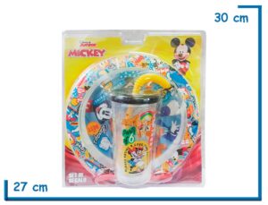 MICKEY MOUSE SET DE REGALO VASO SPORT PLATO Y CUCHARA