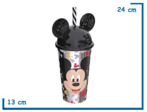 MICKEY MOUSE VASO CON OREJAS Y SORBETE 500ML