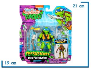PLAYMATES LEONARDO MUTATIONS TOT TEENAGE MUTANT NINJA TURTLES