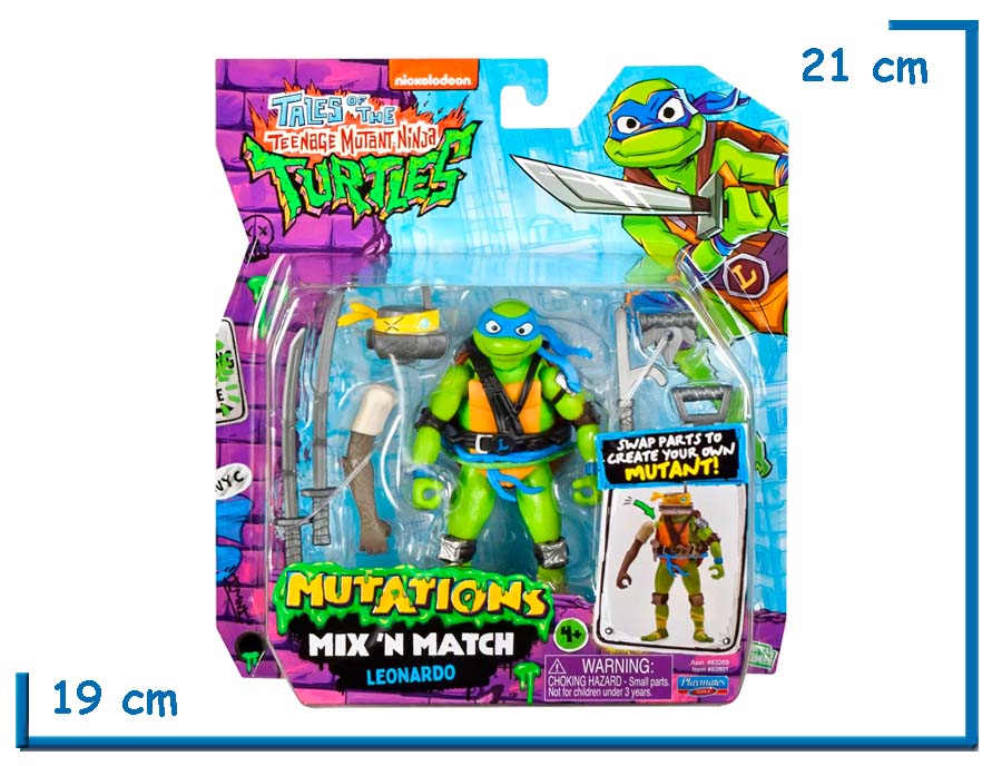 PLAYMATES LEONARDO MUTATIONS TOT TEENAGE MUTANT NINJA TURTLES