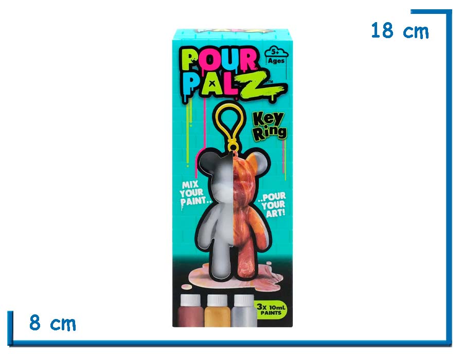 POUR PALZ KEY RING TURQUESA LLAVERO OSO 8CM
