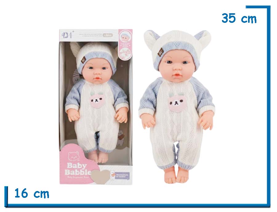 BABY BABBLE BEBOTE ENTERITO BEIGE Y GRIS OSITO