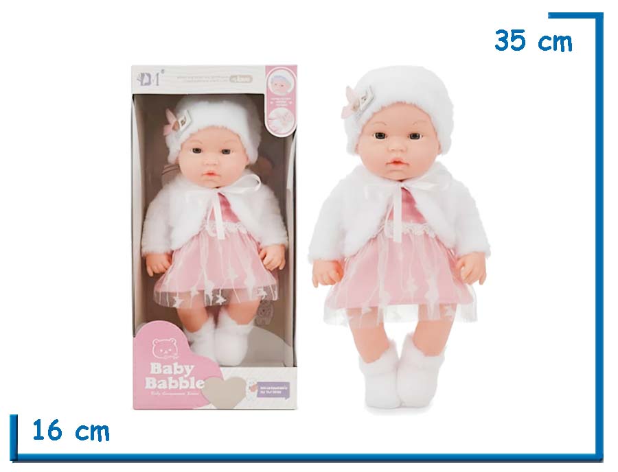 BABY BABBLE BEBOTE SAQUITO PELUCHE BLANCO