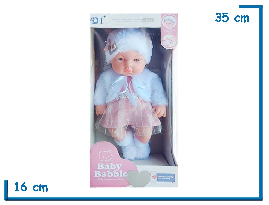 BABY BABBLE BEBOTE SAQUITO PELUCHE BLANCO