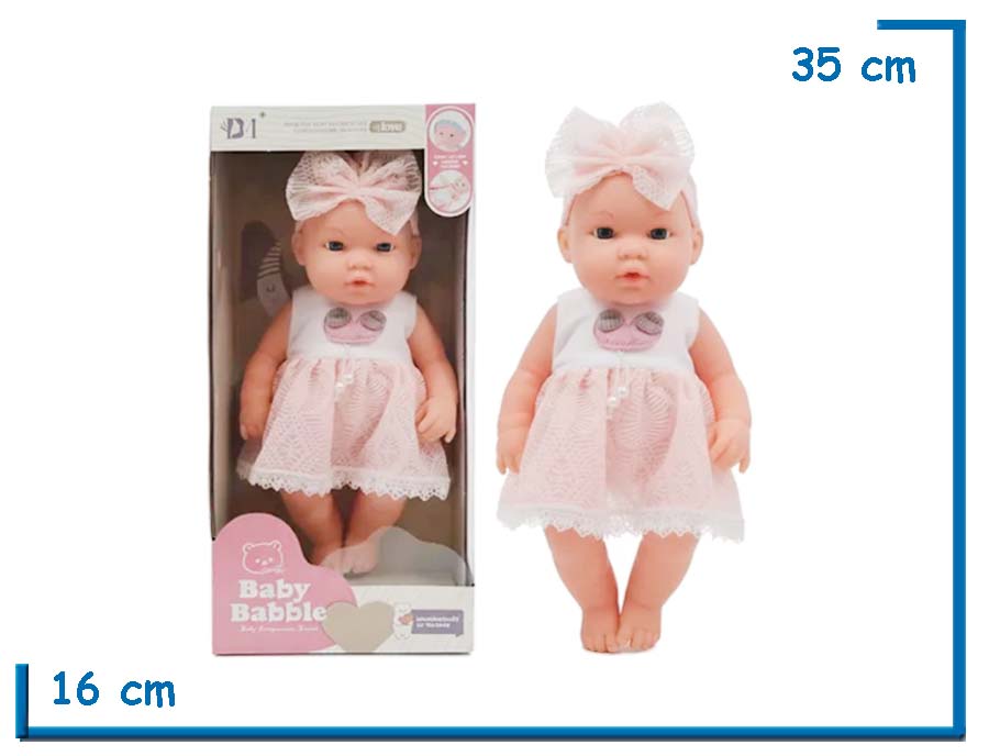 BABY BABBLE BEBOTE VESTIDO ROSA Y BLANCO