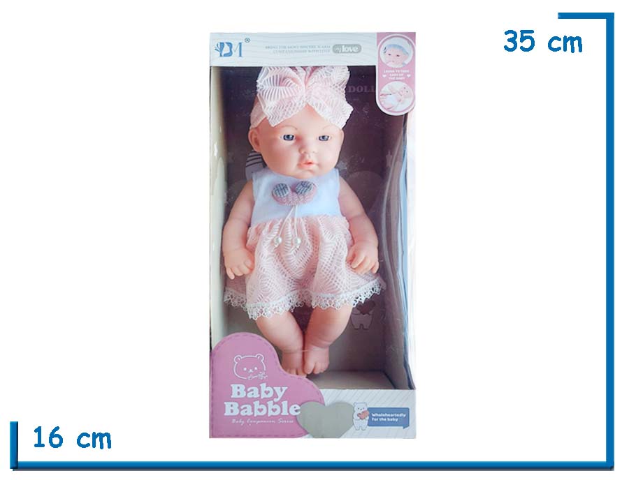 BABY BABBLE BEBOTE VESTIDO ROSA Y BLANCO