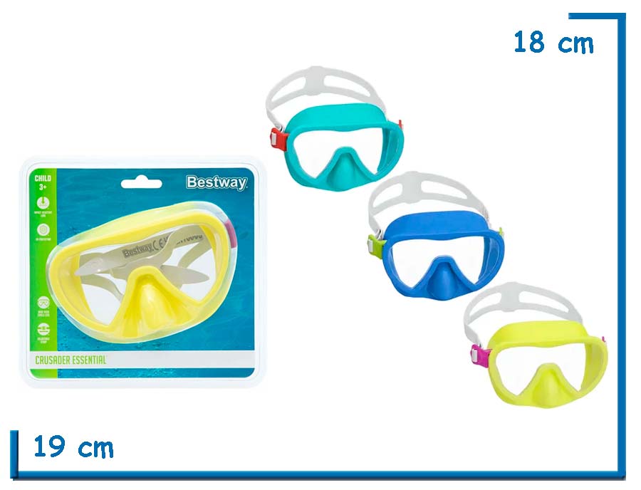 BESTWAY MASCARA DE BUCEO CRUSADER ESSENTIAL SURTIDA +3 AÑOS