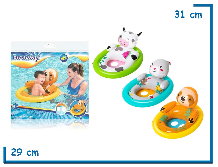 BESTWAY ASIENTO CON SONIDO DE ANIMALES SURTIDO 81 X 56CM