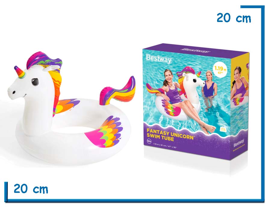 BESTWAY SALVAVIDAS UNICORNIO 119 X 91CM
