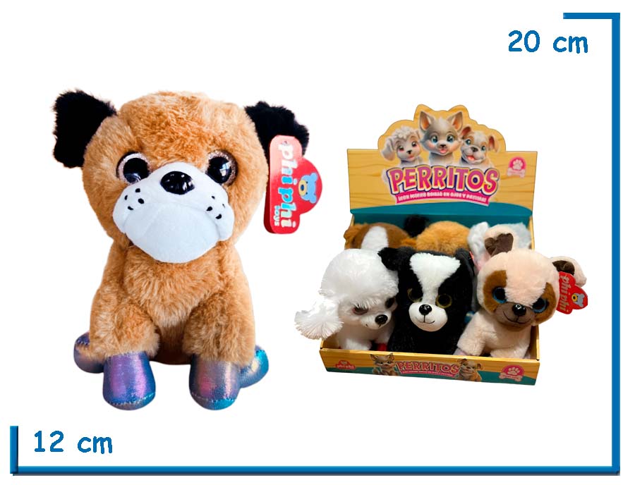 PELUCHE PERRITOS BULLDOG 20CM