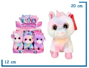 PELUCHE UNICORNIOS CUERNO ROSA 20CM