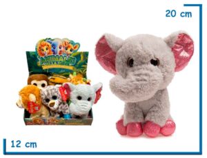 PELUCHE ANIMALES DE LA SELVA ELEFANTE 20CM