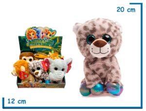 PELUCHE ANIMALES DE LA SELVA LEOPARDO GRIS 20CM