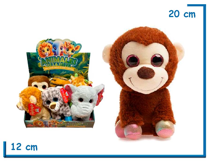 PELUCHE ANIMALES DE LA SELVA MONO 20CM