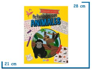 LIBRO DIVERSION EN CASA ACTIVIDADES CON ANIMALES AMARILLO