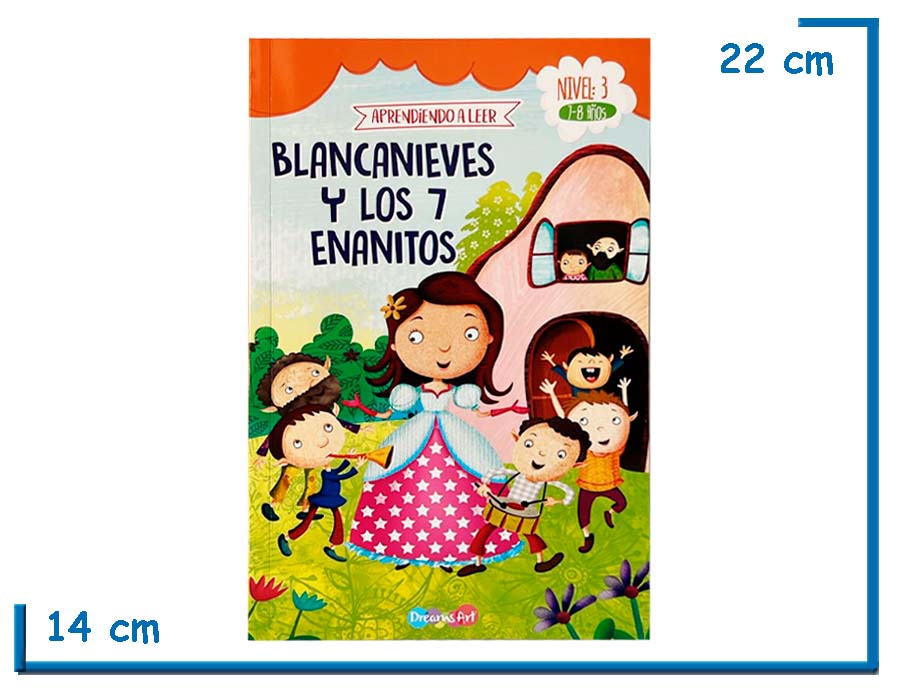 LIBRO BLANCANIEVES Y LOS 7 ENANITOS APRENDIENDO A LEER NIVEL 3 (7-8 AÑOS)
