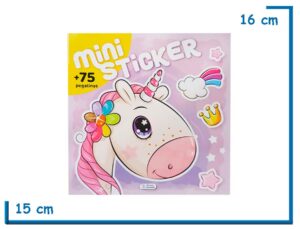 LIBRO MINI STICKERS UNICORNIO LILA 75 PEGATINAS