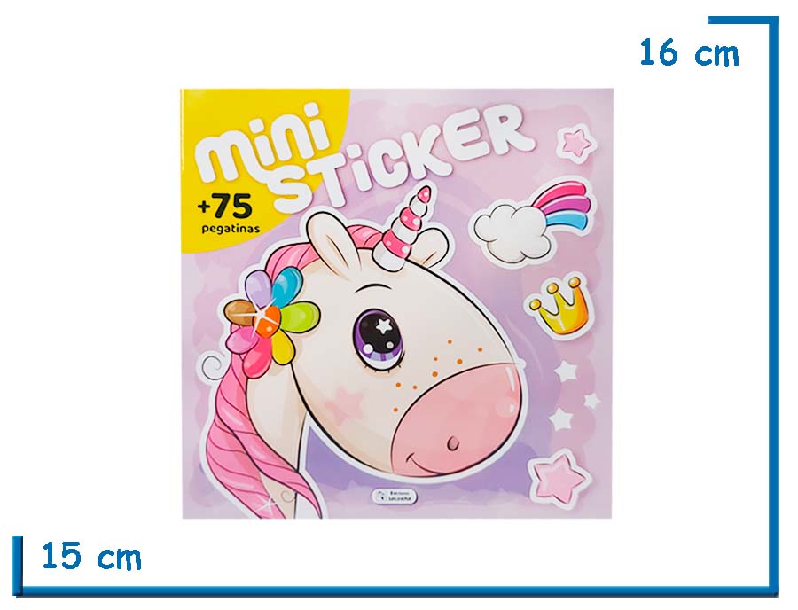 LIBRO MINI STICKERS UNICORNIO LILA 75 PEGATINAS