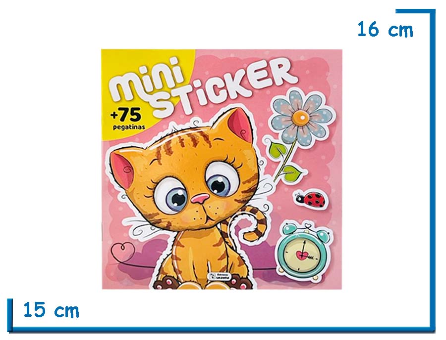 LIBRO MINI STICKERS GATITO 75 PEGATINAS