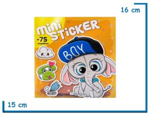 LIBRO MINI STICKERS ELEFANTE 75 PEGATINAS