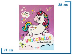 LIBRO PARA COLOREAR UNICORNIOS ENTRE NUBES