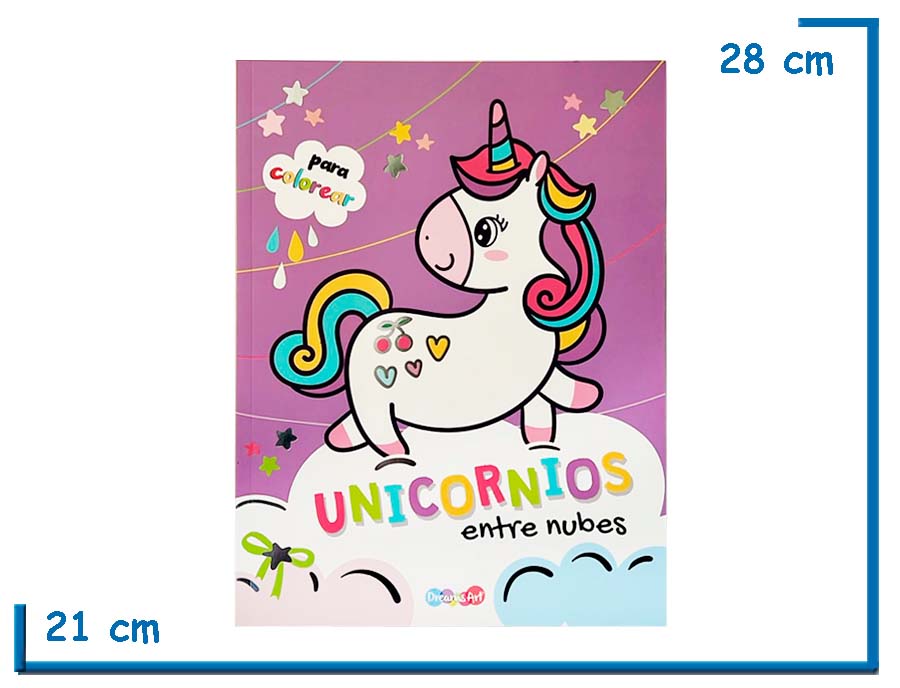LIBRO PARA COLOREAR UNICORNIOS ENTRE NUBES