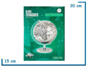 GLOTER GLOBO TERRAQUEO PLATEADO BASE METALICA 14CM