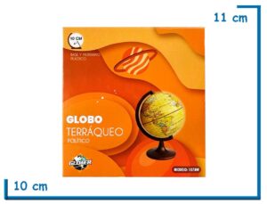 GLOTER GLOBO TERRAQUEO POLITICO SEPIA  BASE PLASTICA 10CM