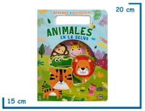 LIBRO APRENDE Y DIVIERTETE ANIMALES DE LA SELVA VALIJITA