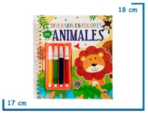 LIBRO DIVERSION EN COLORES CON ANIMALES CON MARCADORES
