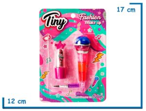 TINY FASHION MAKE UP LABIAL CORONA Y MICROFONO EN BLISTER