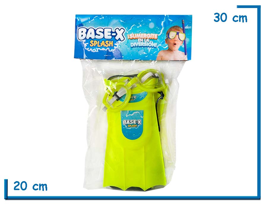 BASE-X SPLASH SET DE BUCEO AMARILLO EN BOLSA
