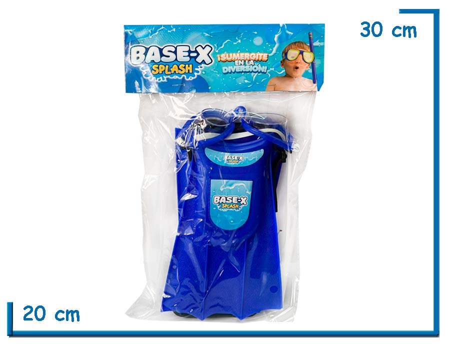 BASE-X SPLASH SET DE BUCEO AZUL EN BOLSA
