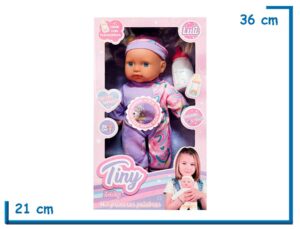 TINY BABY MIS PRIMERAS PALABRAS LILA CON  MAMADERA Y SONIDO