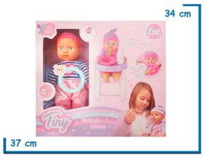 TINY BABY HORA DE COMER BEBE ROPA AZUL Y ROSA CON SONIDO
