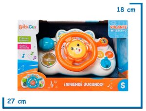 BABY GUS VOLANTE INTERACTIVO LEONCTO NARANJA LUZ Y SONIDO